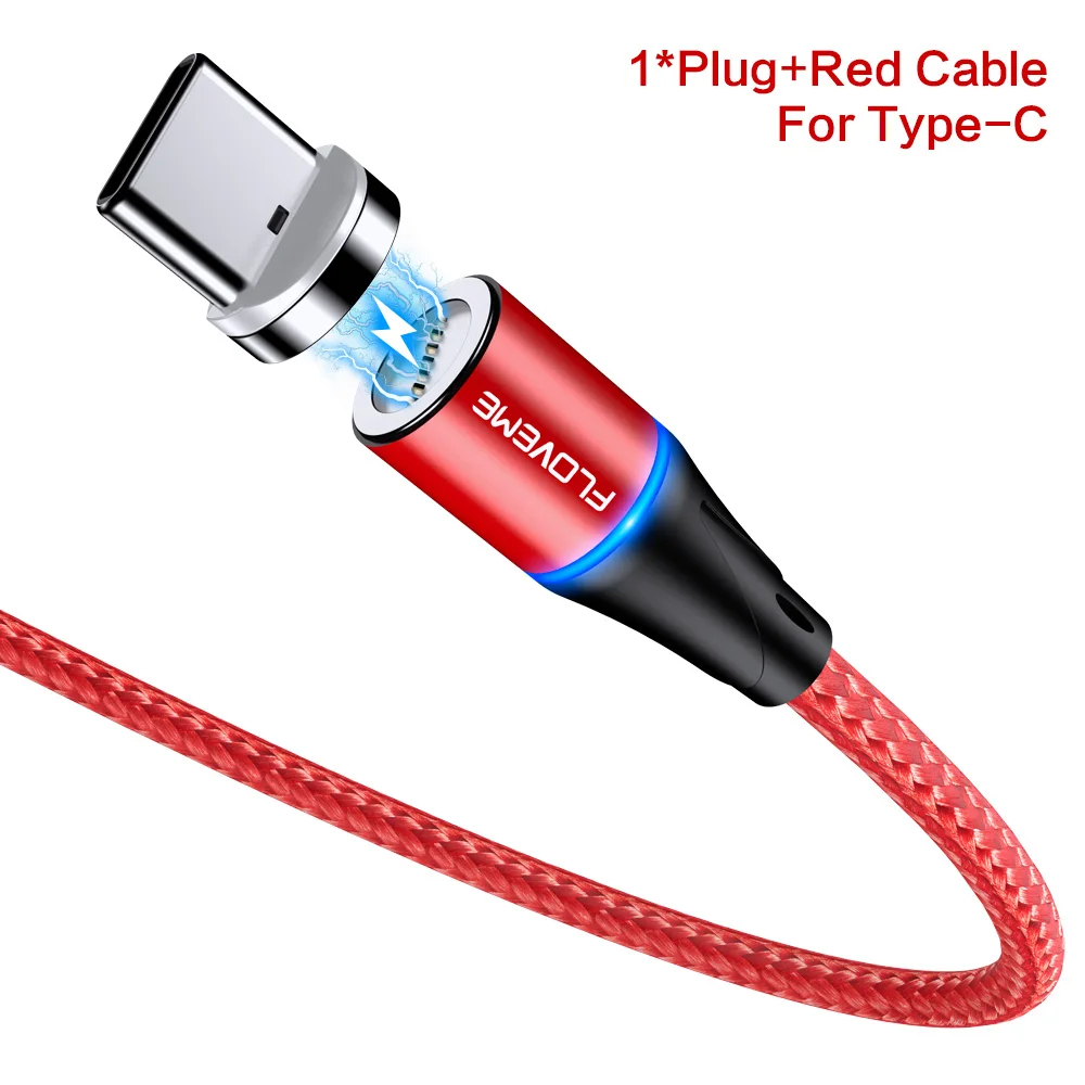 FLOVEME 3A Магнитный Micro USB кабель для iPhone XR 7 type-c зарядный шнур для передачи данных Быстрая Зарядка адаптер usb type C кабели для мобильных телефонов - Цвет: Red For Type C