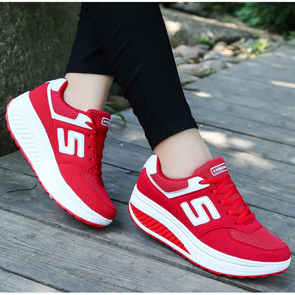 

Women Leisure Round Toe Thick shoes women sport mesh bottom Sport Shoes Platform Bottom Ladies Sneakers#g7