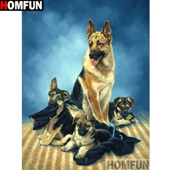 

HOMFUN Full Square/Round Drill 5D DIY Diamond Painting "Animal dog" 3D Embroidery Cross Stitch 5D Home Decor A13705