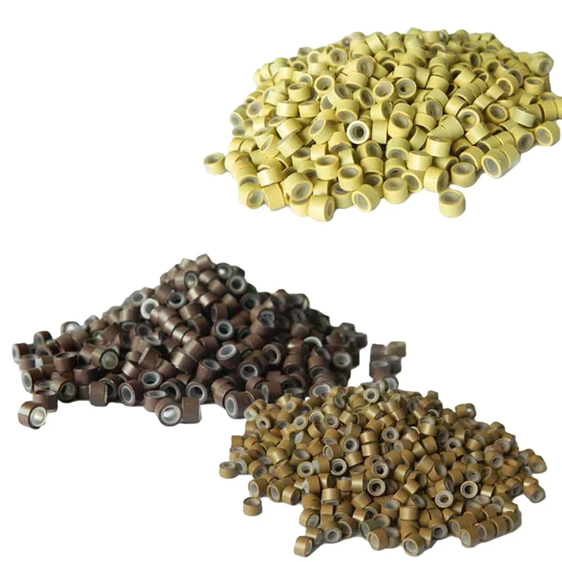 

4x3mm ring beads 3 color micro ring micro crimp beads beads hair extension silicone aluminum hole lined microbeads hair tube