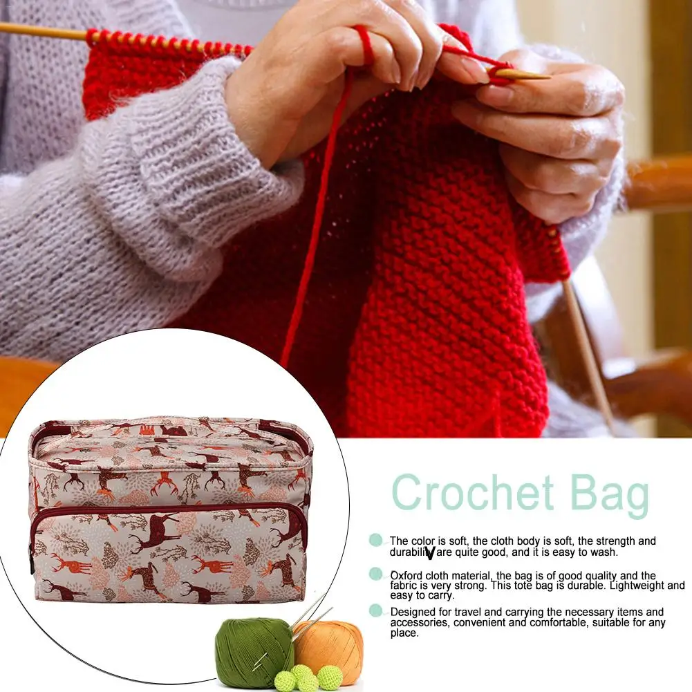 

DIY Knitting Tangle-Free Yarn Storage Tote Crocheting Supplies Organizer Sturdy Lightweight Knitting Crochet Bag