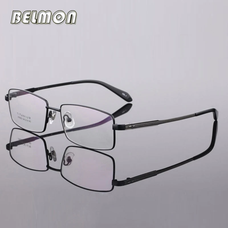 

Pure Titanium Men Spectacle Frame Eyeglasses Myopia Computer Optical Clear Lens Eye Glasses Frame For Male de grau RS402