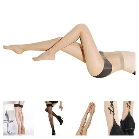 

2019 New Women Sexy Perspective Striped Stockings Lady Thigh High Pantyhose Brace&Support 1 Pair Long Stocking Foot Care