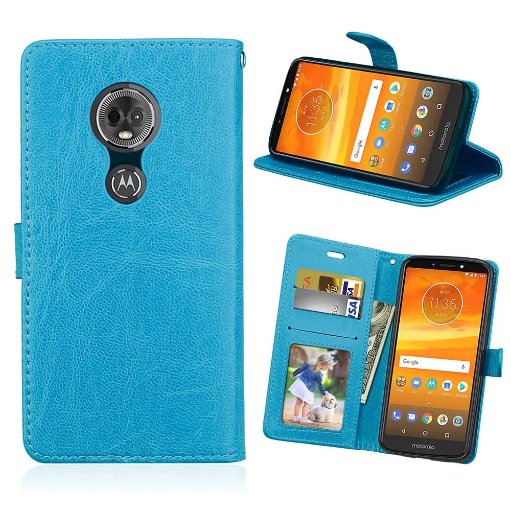 20 шт./лот Crazy horse 3 карт+ фоторамка кожаный флип чехол для Motorola Moto C C plus E4 плюс X4 E5 чехол