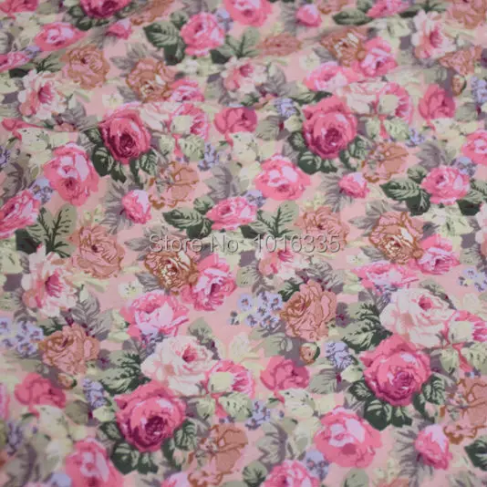 

150CM Width Pink Small Floral 100% Cotton Poplin fabric for patchwork fabric cotton fabric meter hot sale
