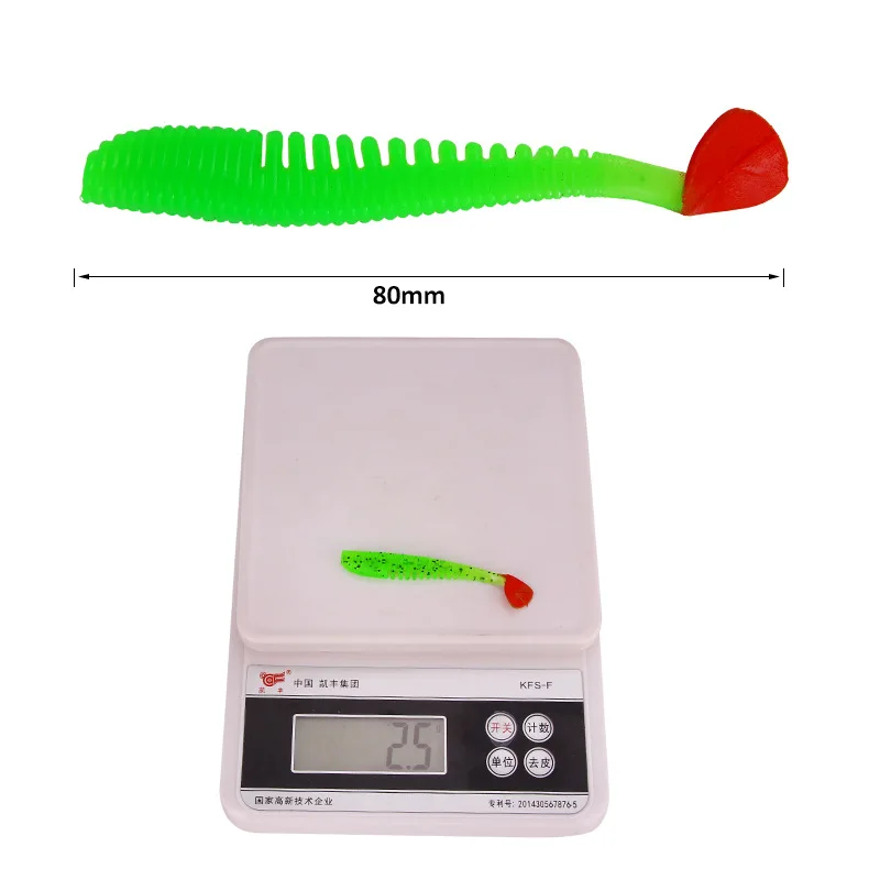 10 шт./лот, Мягкая приманка для рыбалки, силиконовая приманка-червь, 80 мм, 2,5 г, плавающая приманка, яркая приманка для ловли щуки, окуня, искусственная Рыболовная Снасть