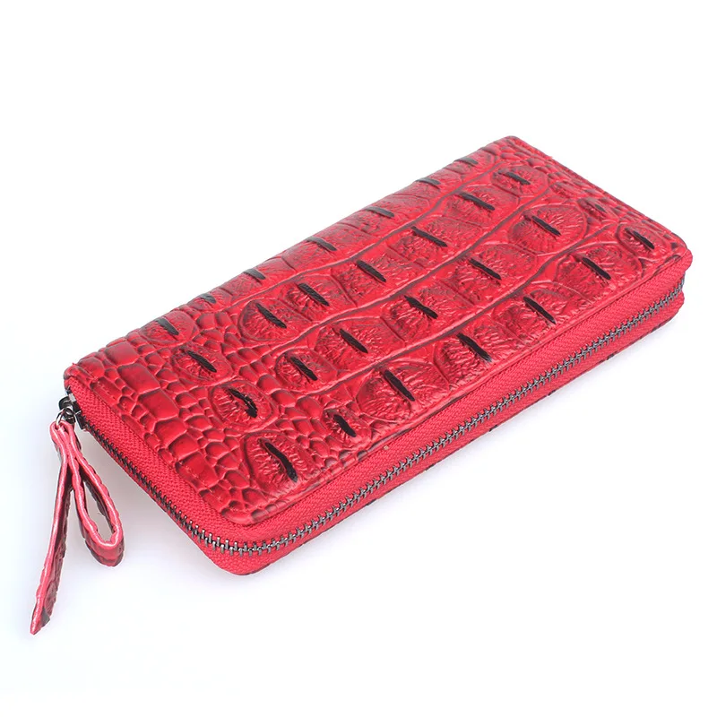 

2017 Fashion Leather Crocodile Grain Pattern Long Women Wallets Embossed Design Type Wallet Clutch Purses Brand Carteira Unisex