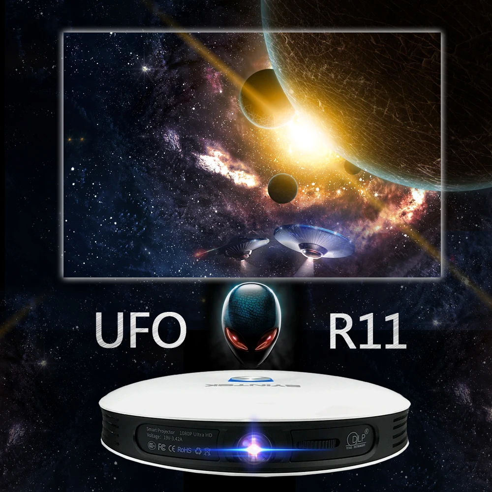 BYINTEK Brand UFO R11 Smart 3D 200inch Android Wifi Wireless DLP Video Portable LED Mini Projector Support Full HD 1080P 2K 4K