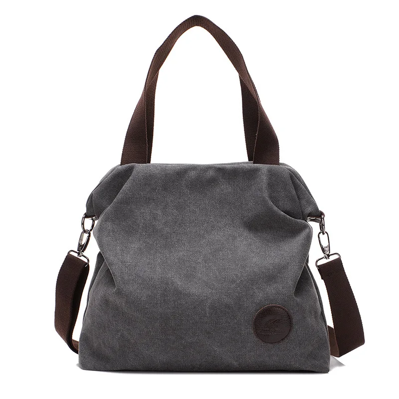 

Multi-function Shoulder Messenger Bag Ladies Canvas Bag Handbag Crossbody Bags Solid Student Bag