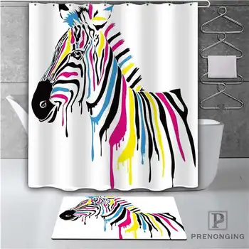 

Custom zebra (1) Waterproof Shower Curtain Doormat Home Bath Bathroom Polyester Fabric Multi Sizes#18-10-1B