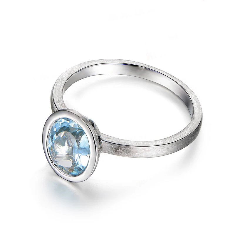 QYI серебро Натуральный топаз кольца Мода 1,5 ct овальной огранки 925 серебро для женщин тонкие вечерние ювелирные изделия Помолвочное с солитёром драгоценный камень кольцо