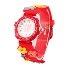2016 nouvelle mode garçons filles silicone Fleurs Montre de Dessin Animé pour enfants minnie montre de dessin animé pour enfants cadeau de noël horloge