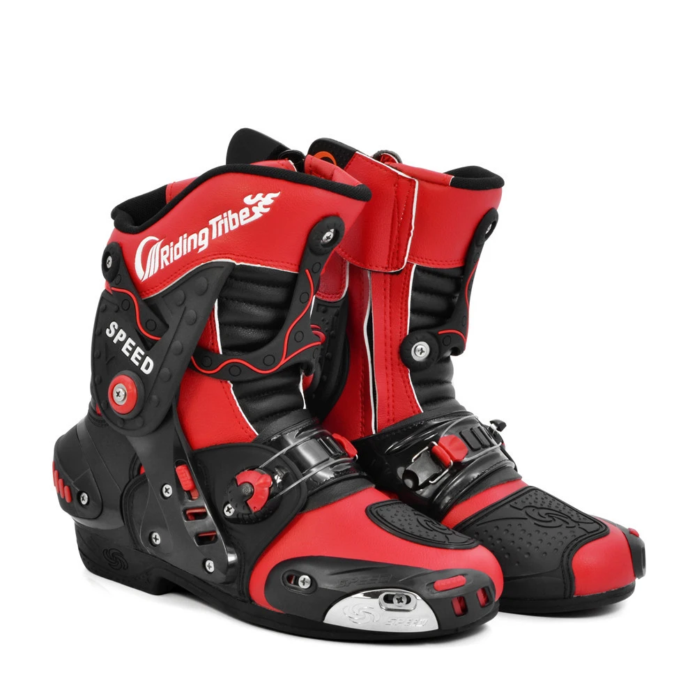 Pro-Biker New Speed super Leather Motorcycle Racing Boots Motorbike Riding Tribe Motocross off Road Riding mid-calf Boots riding tribe motorcycle waterproof boots pu leather rain botas racing professional speed racing botte motorcross motorbike boots