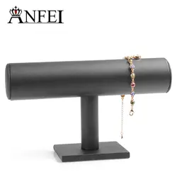 Anfei Jewelry Дисплей стоят часы браслет Дисплей полка держатель для ювелирных изделий стойки рок ювелирные изделия организатор кожа Материал