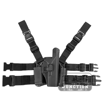 

Level 2 Serpa Right Hand Drop Leg Thigh Quick Draw Pistol Holster w/Magazine & Flashlight Pouch for Glock 17 19 22 23 31 32