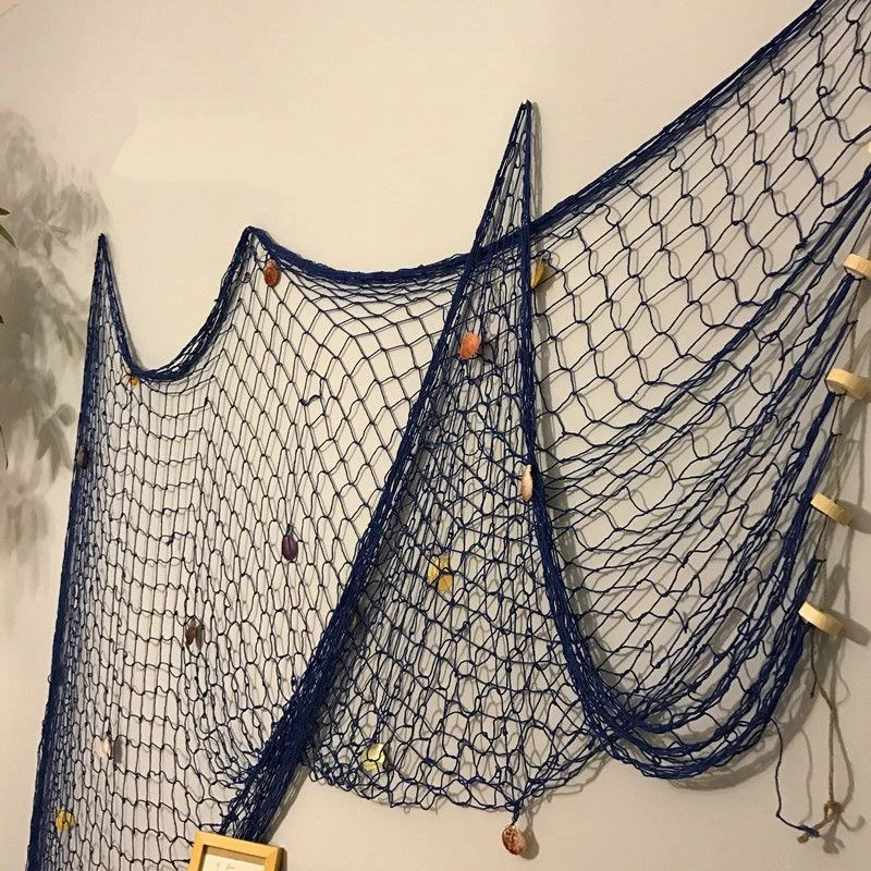 JT/_ Decorative Nautical Fishing Net Seaside Wall Beach Party Sea Shell Decor G