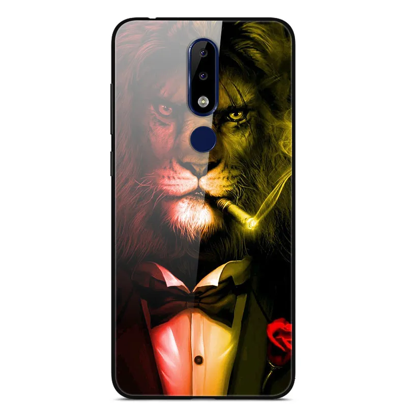 09 Чехол для Nokia 5,1 Plus, стеклянная жесткая задняя крышка для Nokia x5 x 5, закаленное мягкое бампер для Nokia 5,1 Plus 5,1 Plus X5, чехлы - Цвет: 09