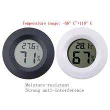 Mini LCD Digital Round Thermometer Hygrometer Handheld Fridge Temperature Humidity Meter Freezer Tester Detector 50 110