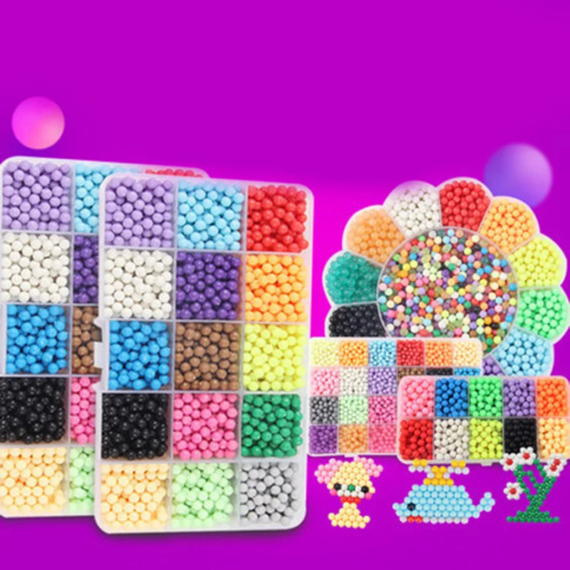 

DIY Supplementary Pack 24 Colors Hand 3D Puzzle Magic Water Beads Aqua Children Puzzles Toys Set Educational Kids Toys Beads
