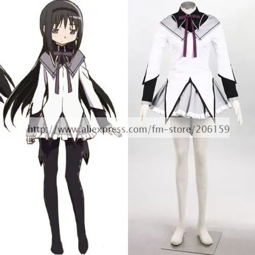 Anime Puella Magi Madoka Magica Akemi Homura Cosplay Costume