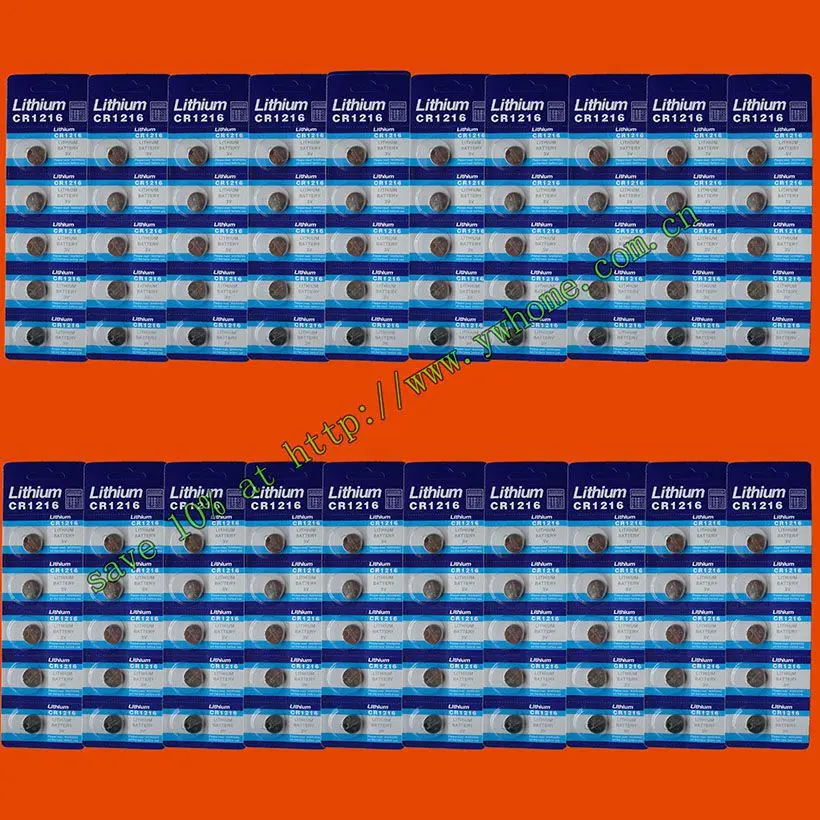 100PCS SUNMAX CR1216 LITHIUM BATTERIES 3V SHIP by air mail
