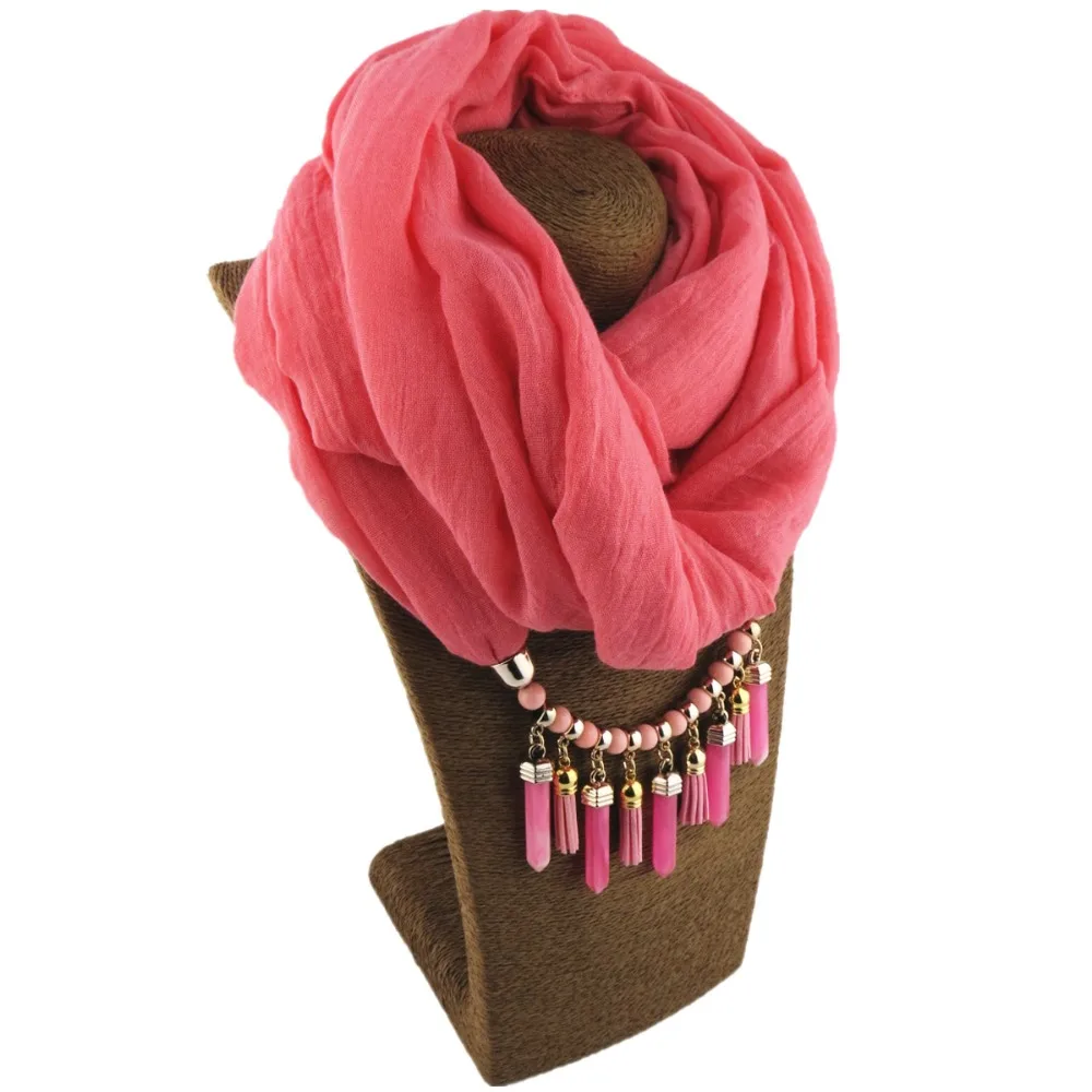 Новинка, стильный Одноцветный шарф-кольцо для женщин, на все сезоны, элегантный шарф с подвеской, Женские Ювелирные изделия, шарфы, Mujer Colgante Bufanda