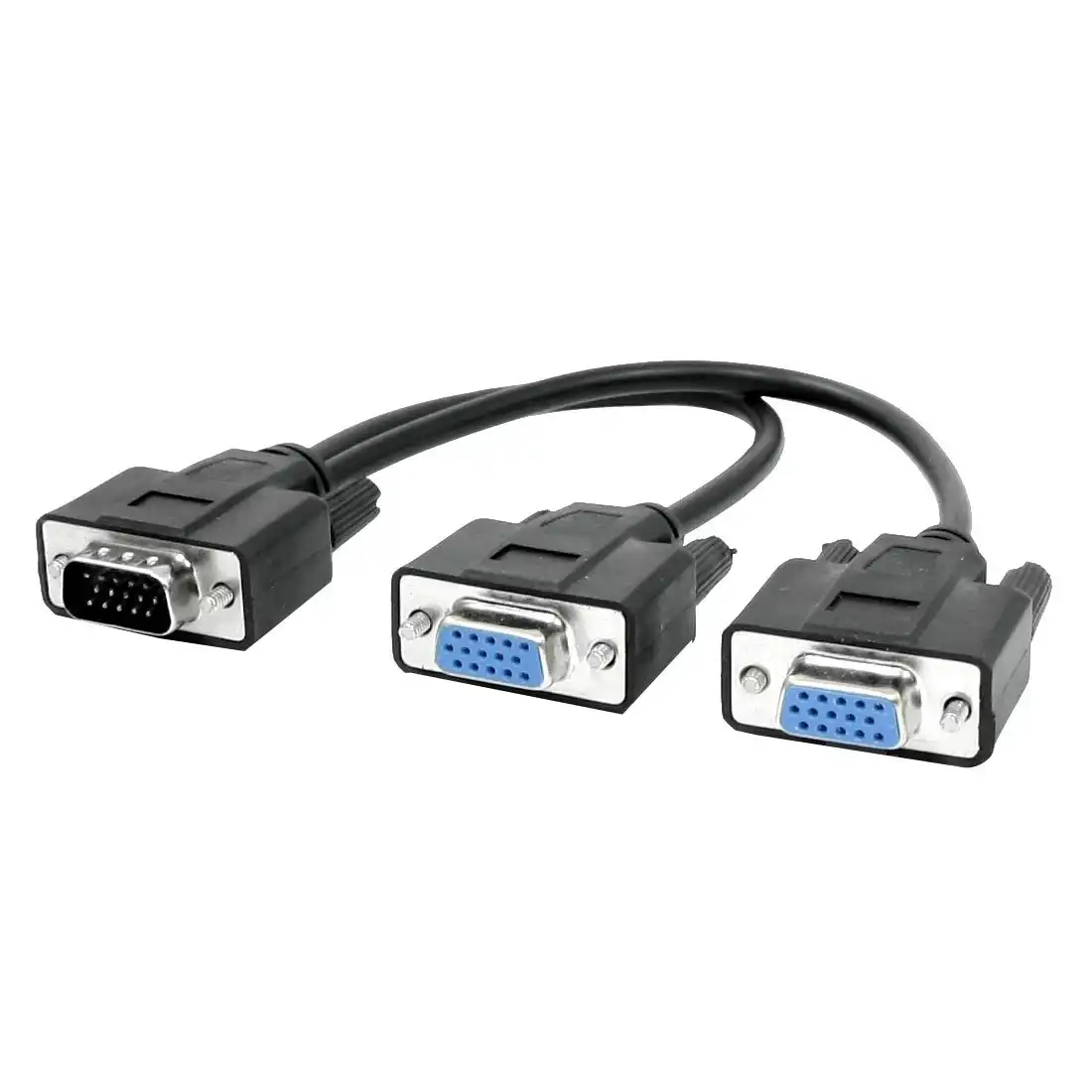 15 Pin VGA Мужской 2 Женский Y сплиттер Кабель SVGA монитор адаптер удлинитель конвертер видео кабель для ПК, ТВ - изображение