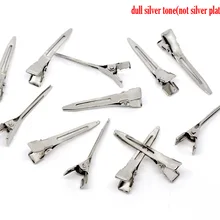 Дорин коробка горяч-50 Серебряный тон заколки-пряжки для волос Выводы 45x10 мм(B10856