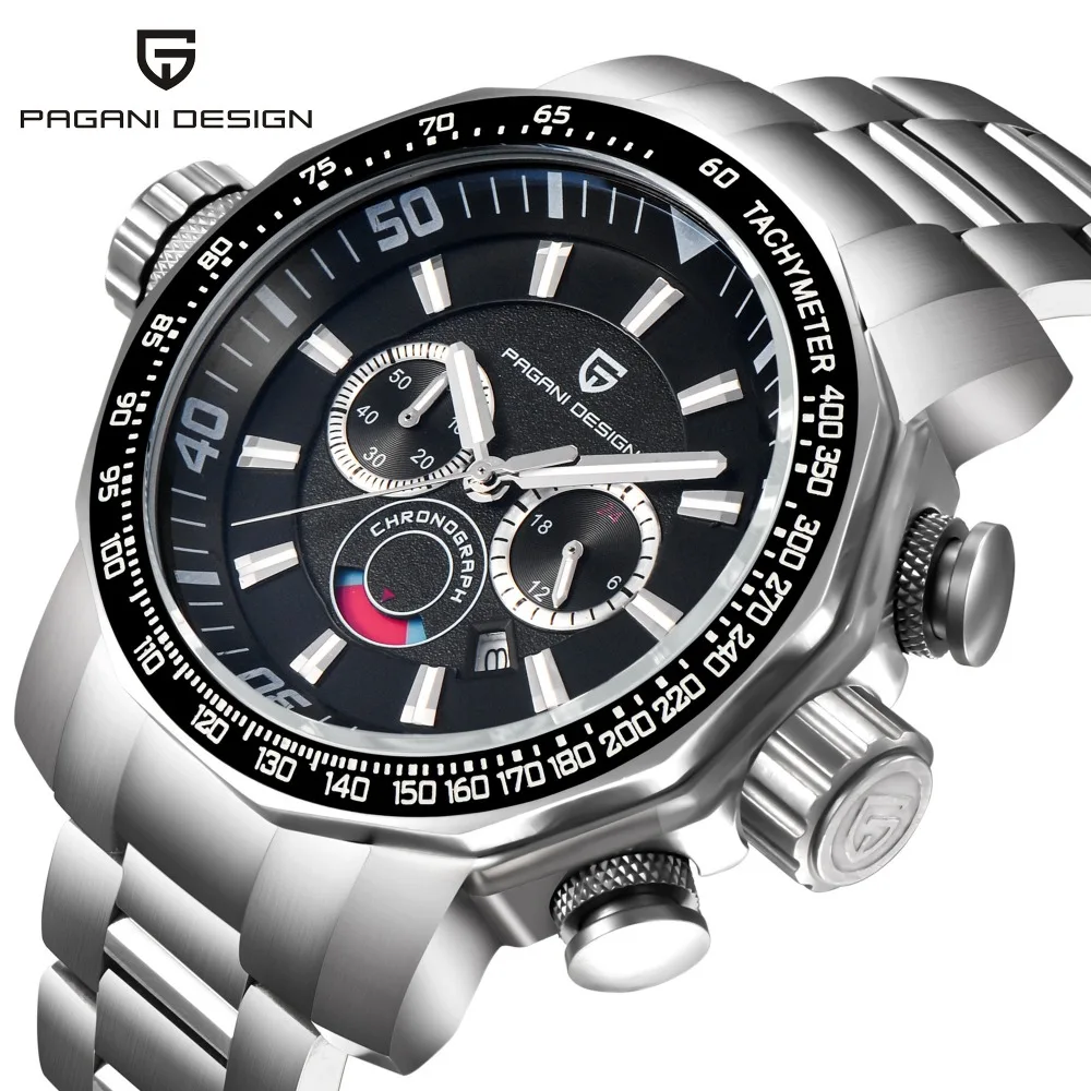 

Watch Mens Luxury Brand Sport Chronograph Military Watches Multifunction Quartz Wrist Watches for Men Pagani Design reloj hombre