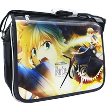 Fate Zero saber estudiante hombro japonés anime ajustable pu PVC impreso casual cremallera escuela crossbody Messenger Bag 2018