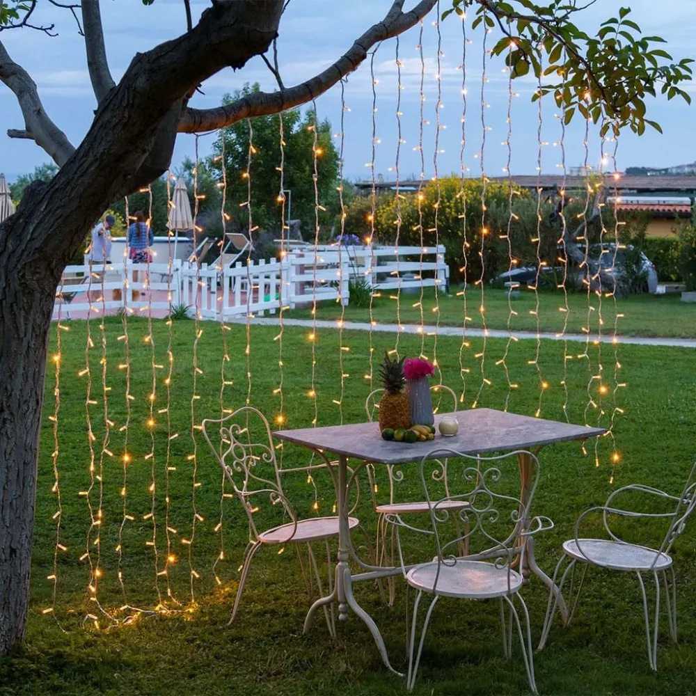

Waterproof 3Mx3M 300 LED Fairy String Curtains Light Window Icicle Lights Ideal for Outdoor Home Garden Christmas Party Wedding