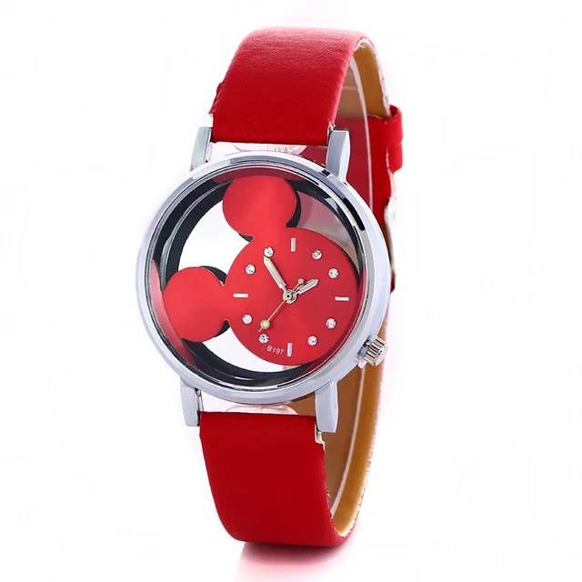 Fashion Lovely women gilrs Hollow Out Minnie Mouse Style Dial Leather Quartz Wri Fashion Lovely women gilrs Hollow Out Minnie Mouse Style Dial Leather Quartz Wri