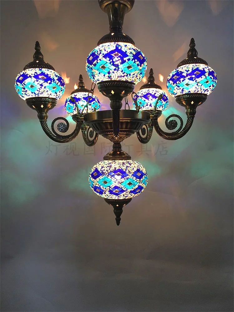 Стиль ручная инкрустированная стеклянная лампа с мозаикой романтическое Кафе Ресторан Бар отель люстры Средиземноморский стиль турецкое освещение