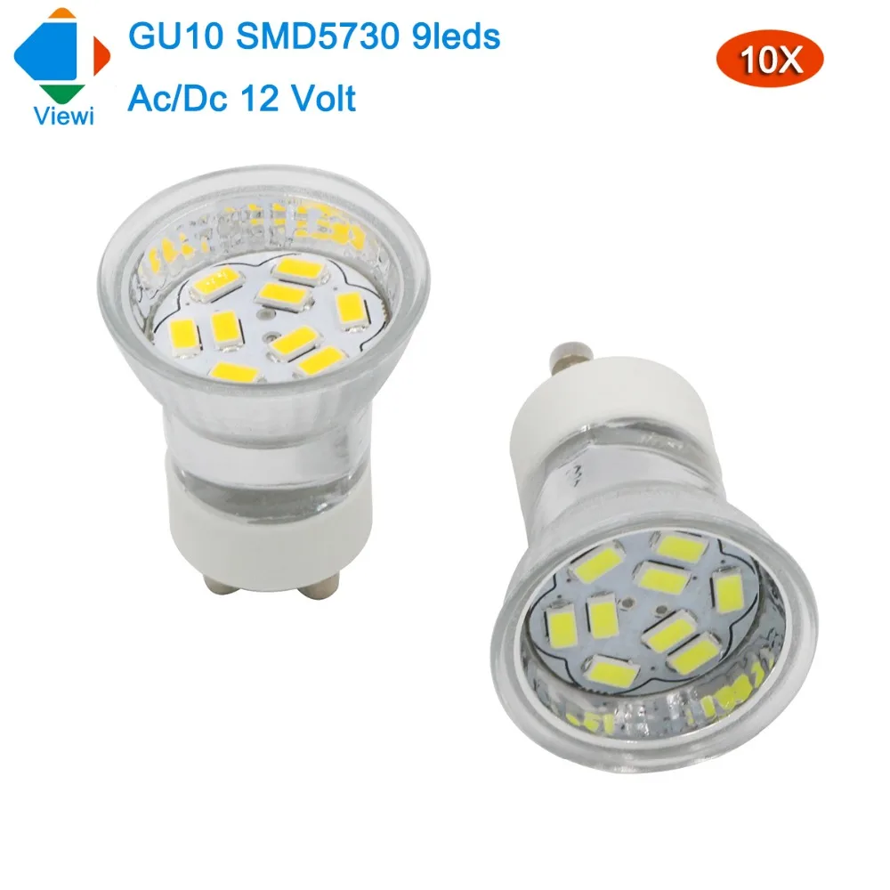 Viewi 10x12 volts led spotlight Gu10 ampoules lumière mini verre tasse