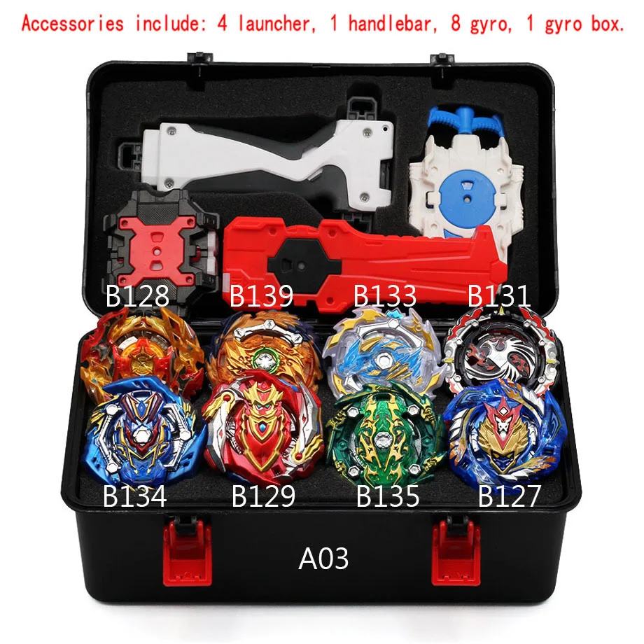 Волчок Beyblade Burst B-129 B125 с пусковым устройством Bayblade Bey Blade металл пластик Fusion 4d Подарочные игрушки для детей - Цвет: a03