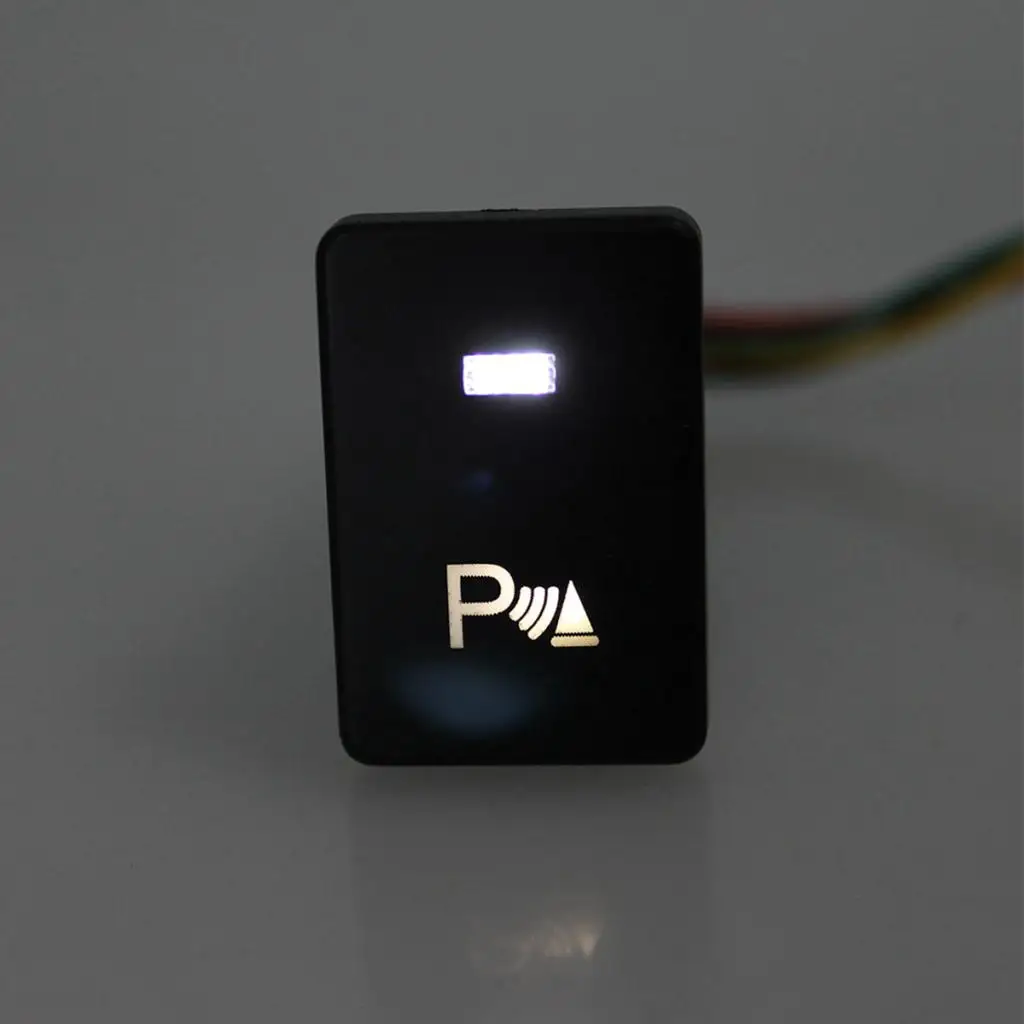 LED Push Button on-off Switch with Connector Wire Kit for Toyota - Headlight Fog Light Parking Light Power Symbol -White