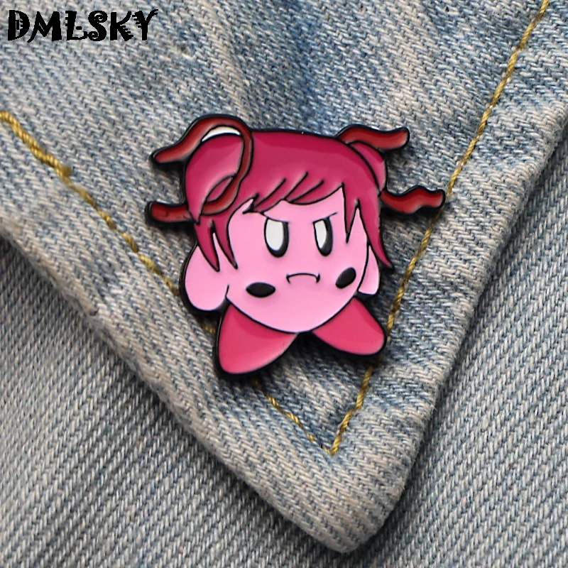 

DMLSKY Doki Doki Literature Club minika Cartoon Metal Enamel Pins Backpack Badge Clothes Tie Pin kids Pins Jewelry M3243