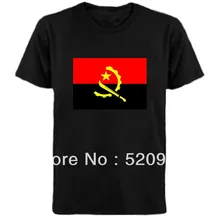 Angola Flag font b EL b font T Shirt Sound Activated Flashing T Shirt Sound active