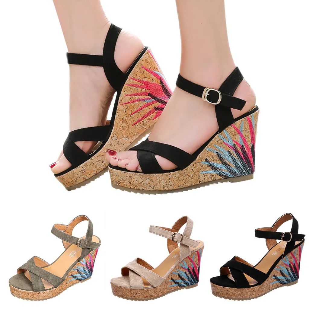 

Summer Women's Shoes Fashion Belt Buckle Sandals Wedges Hot sell summer fashion Roman High-top girl Roman Ladies Sandals hot #89