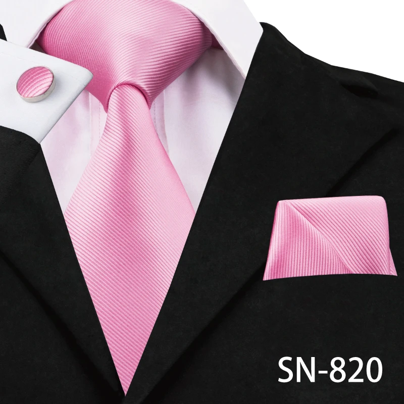 SN-820 Hi-Tie Шелковый мужской галстук розовый цветочный галстук для мужчин Роскошный шелковый галстук платок модный дизайнерский бизнес Свадебный мужской галстук s - Цвет: SN-820