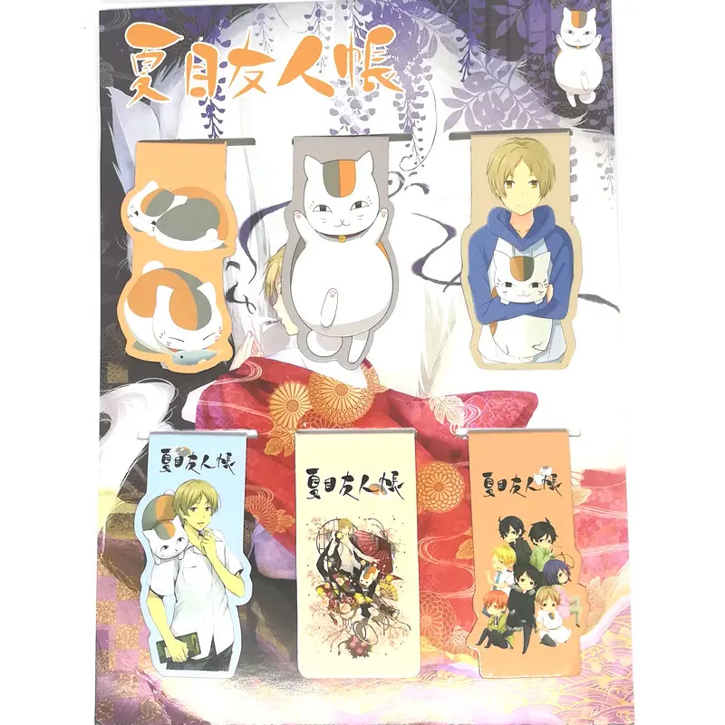 6 шт. Natsume Yuujinchou аниме Закладка на магните Мультфильм магнит ребенок студента