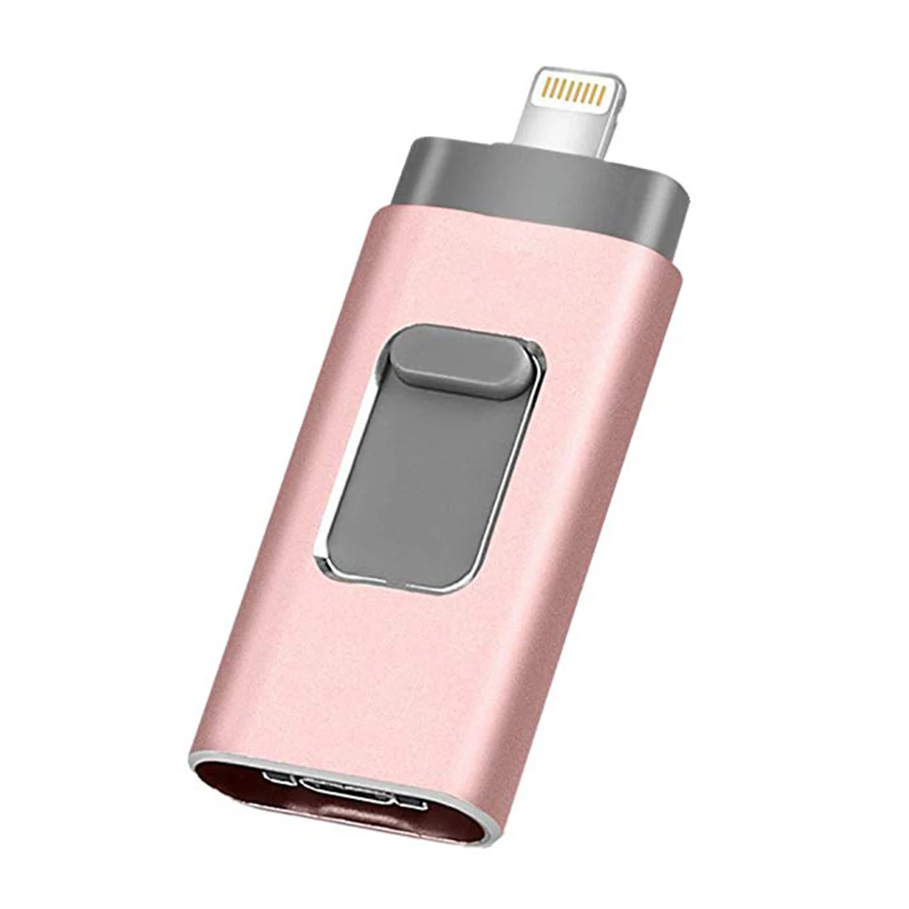 

USB Flash Drive 128GB [3-in-1], USB 3.0 Adapter External Storage Memory Stick Adapter Expansion for iPad/iPod/Mac/Android/PC/iOS