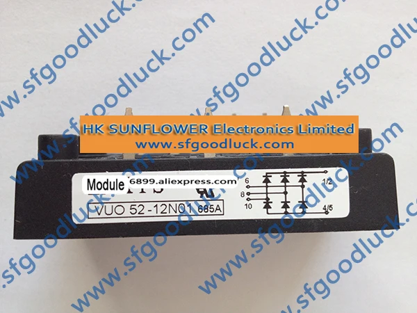 VUO52-12NO1 Standard Module Three Phase Rectifier Bridge 1200V 60A V1-A-Pack Weight:37g