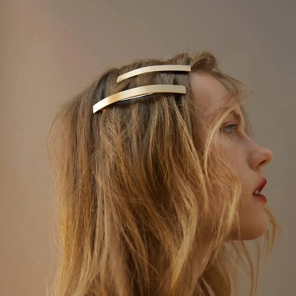 

Girlgo ZA Gold Color Metal Hair Clip Pins Set for Women 2019 Trendy Party Barrette Hair Accessories Wedding Bobby Pins Wholesale