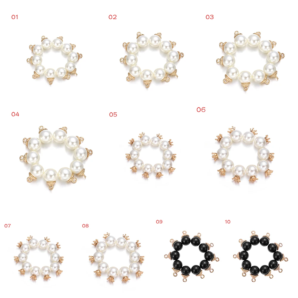 

2019NEW 10pcs/set Rhinestones Buttons Pearl button DIY Alloy Cryustal Bow Accessories jewelry making Pendant wedding decoration