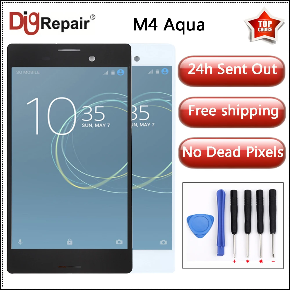 

AAA For Sony Xperia M4 Aqua Display E2303 E2306 E2353 E2333 LCD Digitizer Touch Screen Assembly For Sony M4 Aqua LCD Black White