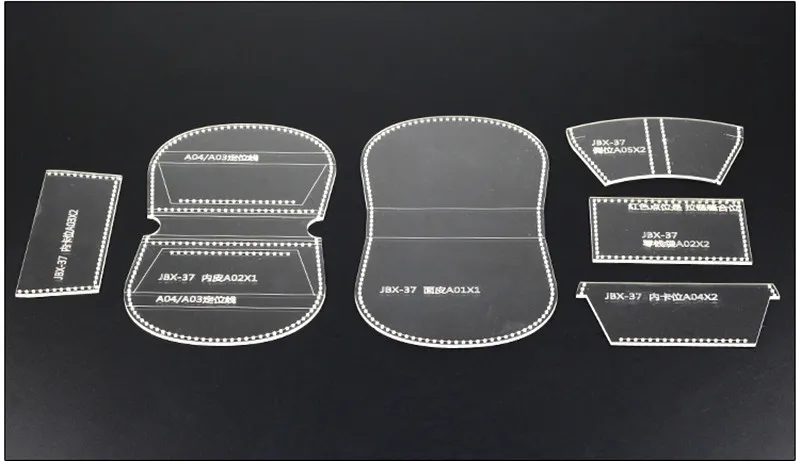 1 набор акриловых женских коротких кошельков, кошельков, кожаных шаблонов, ручной работы, инструмент для шитья