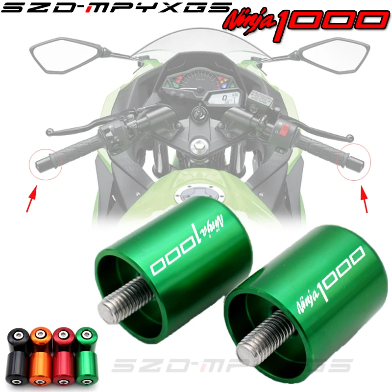 

Motorcycle Accessories CNC Handlebar Grips Bar Ends Cap Slide Laser Logo For Kawasaki NINJA 1000 NINJA1000 2017