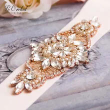 PEORCHID бисер свадебный пояс с жемчугом ручной работы атласные Стразы Свадебная лента для вечеринки для подружки невесты женский элегантный бриллиантовый пояс