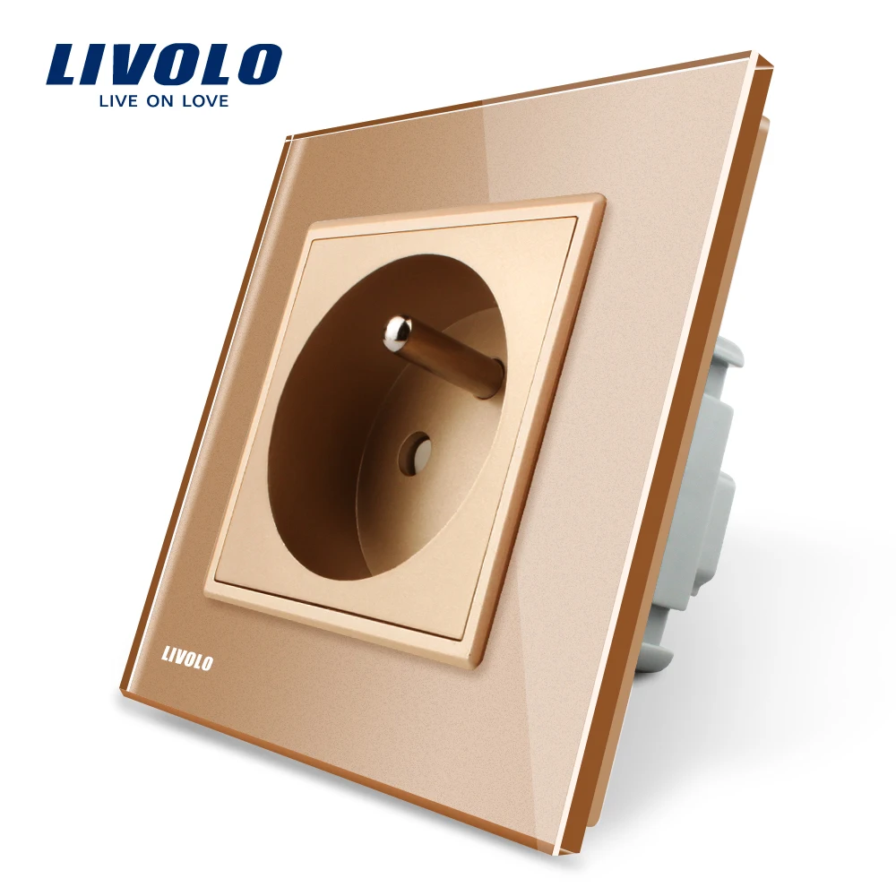 Livolo новый французский стандарт 3 шпильки Настенная 16А розетка 4 вида цветов